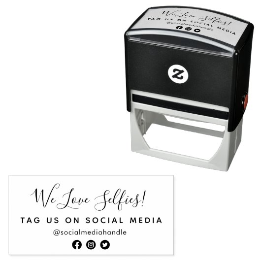 Elegant script social media  zelfinktende stempel (In situ)