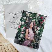 Elegant Script Soft Grey Graduation Party Foto Kaart