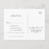 Elegant Script Song Request RSVP Briefkaart (Achterkant)