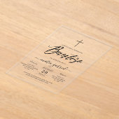 Elegant script Spaanse uitnodiging de Bautizo (Laagn)