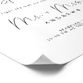 Elegant Script Sparkler Bruiloft Verstuur teken Poster (Hoek)