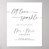Elegant Script Sparkler Bruiloft Verstuur teken Poster (Voorkant)