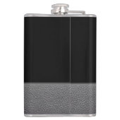 Elegant Script Speciaal Monogram grijs leder Heupfles (Achterkant)