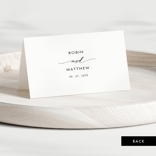 Elegant Script Specialized Wedding Place Cards Kaart