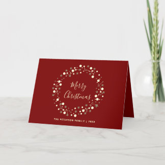 Elegant Script | Sterren Krans Niet-Foto Kerstmis Feestdagen Kaart