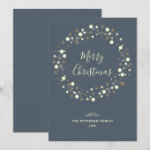 elegant script | Sterren Krans Niet Foto Kerstmis Feestdagenkaart (Voorkant / Achterkant)