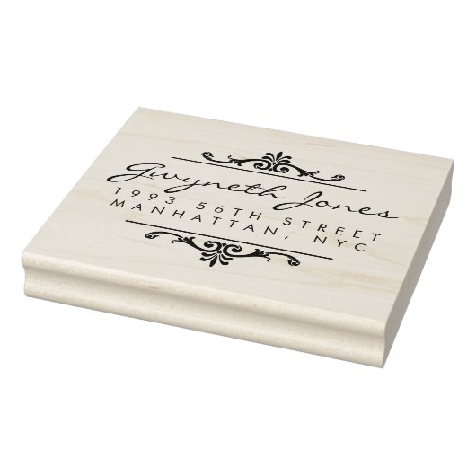 Elegant Script & Stijlvolle Ornamenten Retouradres Rubberstempel (Stempel)