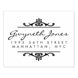 Elegant Script & Stijlvolle Ornamenten Retouradres Rubberstempel