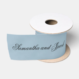 Elegant Script Stofblauw Trouw Satijnen Lint