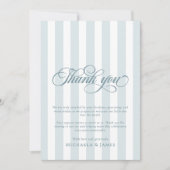 Elegant Script & Stripes Baby shower Bedankkaart (Voorkant)