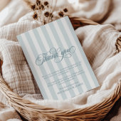 Elegant Script & Stripes Baby shower Bedankkaart