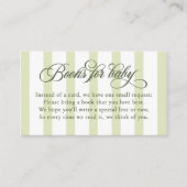 Elegant Script Stripes Baby shower Boeken voor Bab Informatiekaartje (Voorkant)
