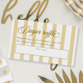 Elegant Script & Stripes Baby shower Luier Raffle Informatiekaartje