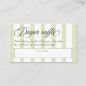 Elegant Script & Stripes Baby shower Luier Raffle Informatiekaartje (Voorkant)