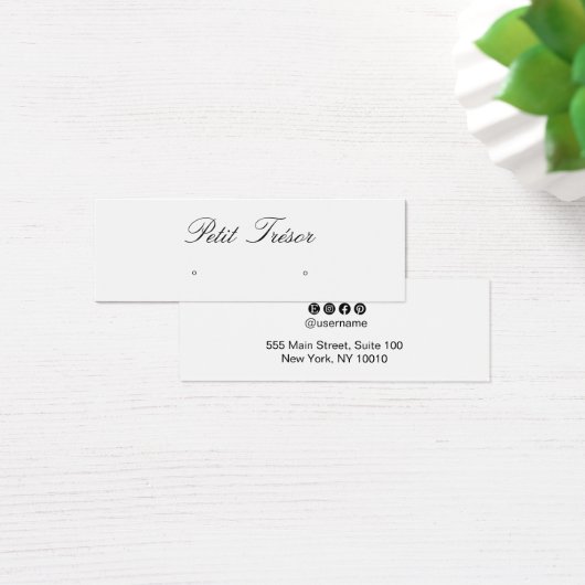 Elegant Script  Stud Earring Display Mini Visitekaartjes (Bureau)