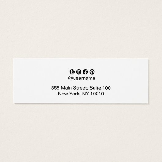 Elegant Script Stud Earring Display Mini Visitekaartjes (Achterkant)