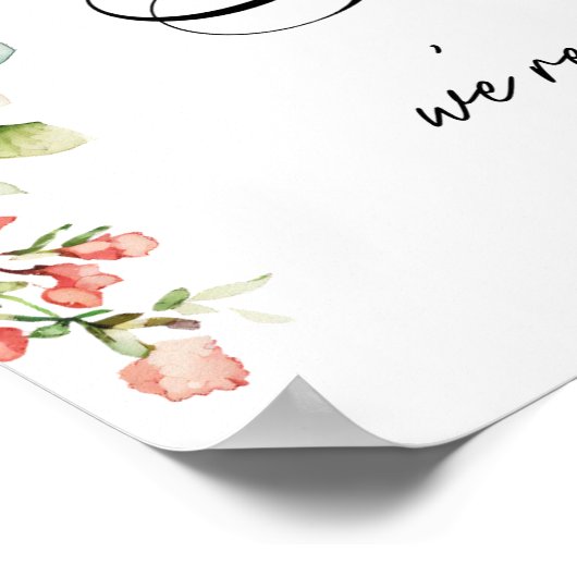 Elegant script 'Sunday Brunch' Wedding Floral Poster (Hoek)