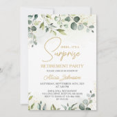Elegant Script Surprise Retirement Party Kaart (Voorkant)