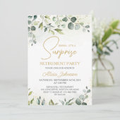 Elegant Script Surprise Retirement Party Kaart (Staand voorkant)