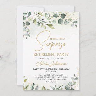 Elegant Script Surprise Retirement Party Kaart