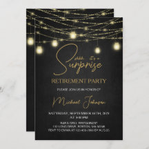 Elegant Script Surprise Retirement Party