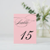 Elegant Script Table Number Briefkaart | blozen (Staand voorkant)