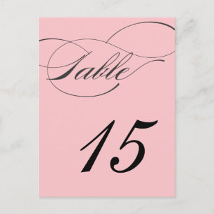 Elegant Script Table Number Briefkaart blozen