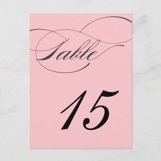 Elegant Script Table Number Briefkaart | blozen (Voorkant)
