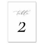 Elegant Script Table Number Kaart (Voorkant)