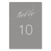 Elegant Script Table Number Kaart (Achterkant)