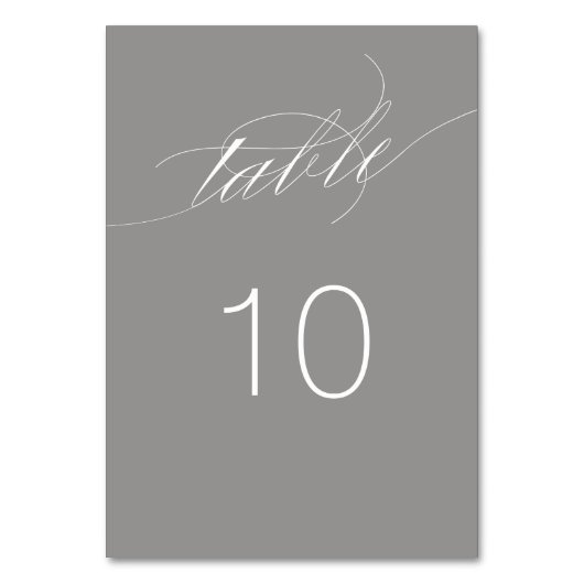 Elegant Script Table Number Kaart (Achterkant)