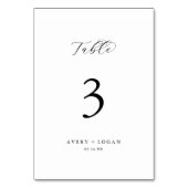 Elegant Script Table Number Kaart (Achterkant)