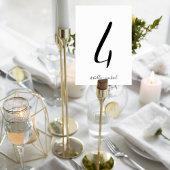 Elegant Script Table Number Sign with Couple Names Kaart