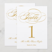 Elegant Script Tafelnummer - Goud (Voorkant / Achterkant)