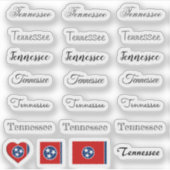 Elegant script Tennessee & Flag USA /name Set Sticker (Voorkant)