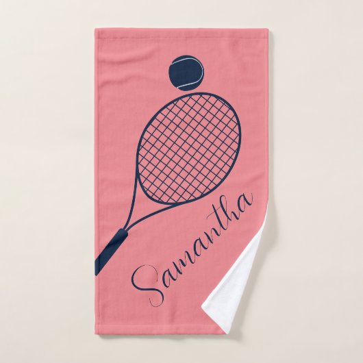 Elegant Script Tennis Spelers Gepersonaliseerde Sw Handdoek (Handdoek)