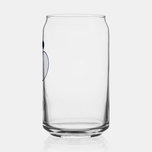 Elegant Script Tennisser Monogram Gepersonaliseerd Blikvorm Glas (Links)