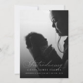Elegant script ter introductie van Baby-fotogeboor Aankondiging (Voorkant)