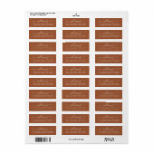 Elegant script TerraCotta Achternaam Return Addres Etiket (Full Sheet)