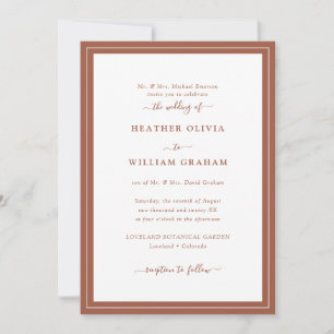 Elegant Script Terracotta Bruiloft Kaart