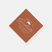 Elegant Script Terracotta Cheers aan de Afstuderen Servet (Hoek)