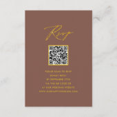 Elegant Script Terracotta Eenvoudige QR bruiloft R Informatiekaartje (Voorkant)