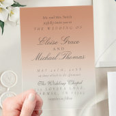 Elegant Script Terracotta Gradient Wedding Acryl Uitnodigingen