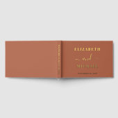 Elegant Script Terracotta Huwelijk Gastenboek (Volledig)