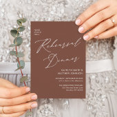 Elegant Script Terracotta Repetitie Diner QR Code Kaart