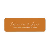 Elegant Script Terracotta Tan Wedding Label (Voorkant)