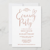 Elegant Script Terracotta Trouwavondfeest Kaart (Voorkant)