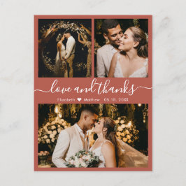Elegant Script Terracotta Wedding Bedankt Briefkaart