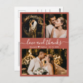 Elegant Script Terracotta Wedding Bedankt Briefkaart (Voorkant / Achterkant)