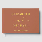 Elegant Script Terracotta Wedding Gastenboek (Voorkant)